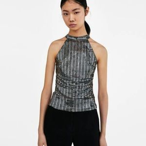 Zara Sequin Halter Top
